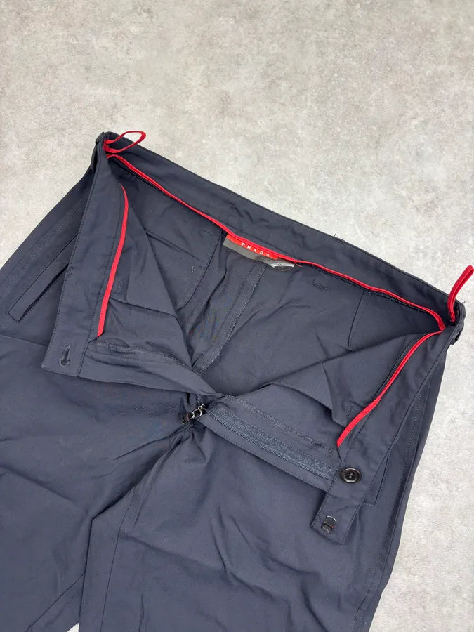2000s Prada Black Straight Linea Rossa Pants NrbBLIO 6