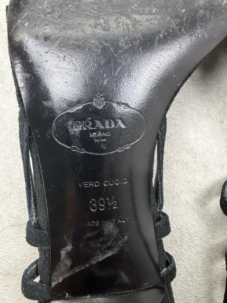 2000s Prada Black Metal Bones Avant-Garde Heels DwGtOVw 7