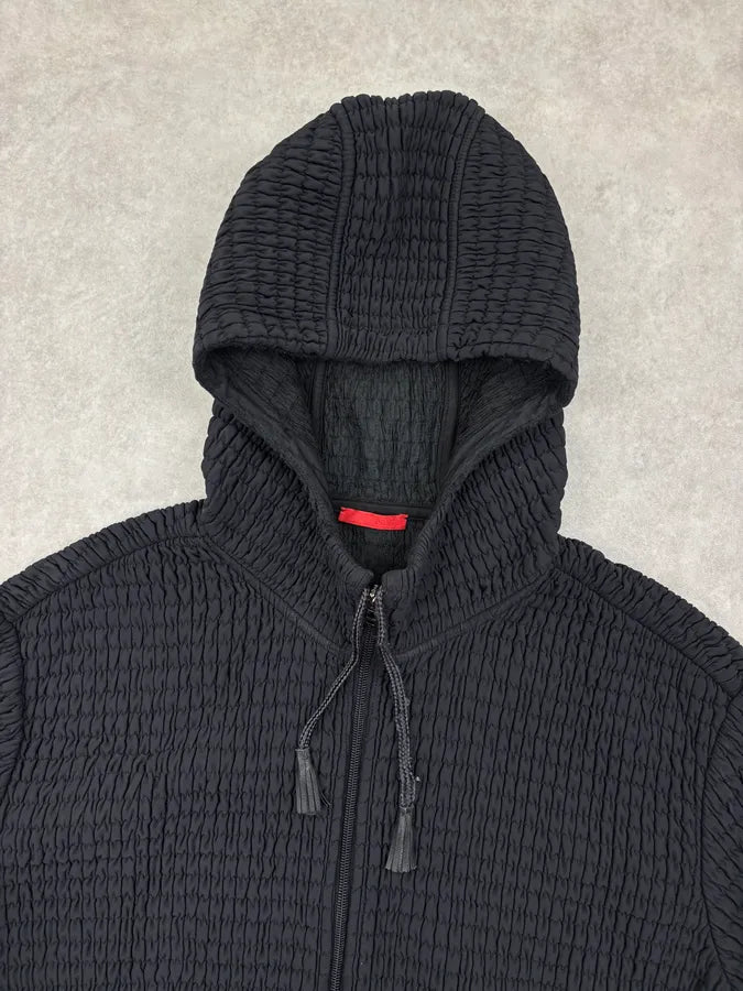 AW2011 Prada Black Technical Nylon Quilted Hooded Jacket vUSNwUL 3