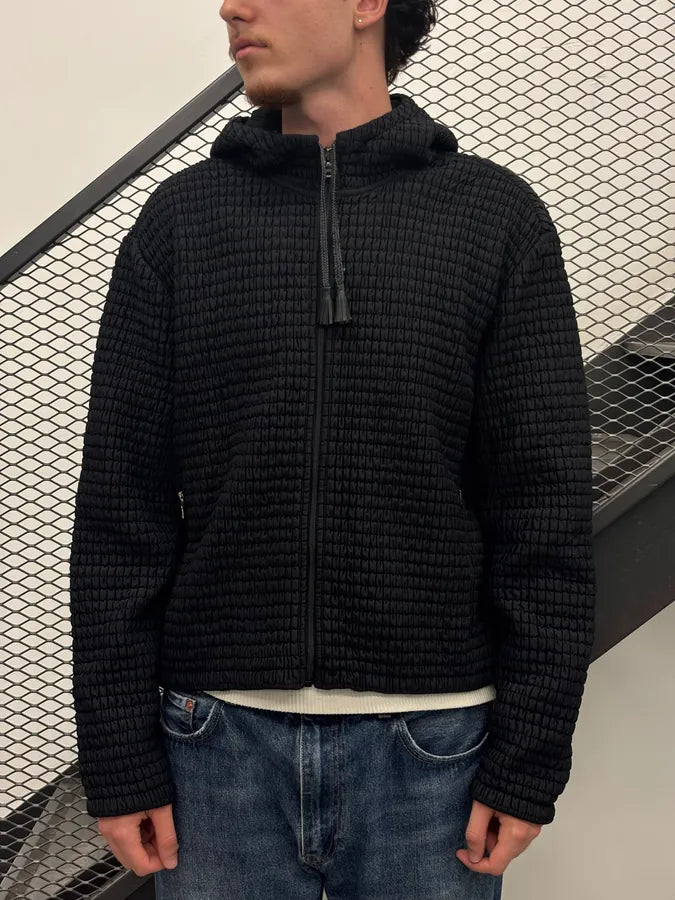 AW2011 Prada Black Technical Nylon Quilted Hooded Jacket vUSNwUL 1