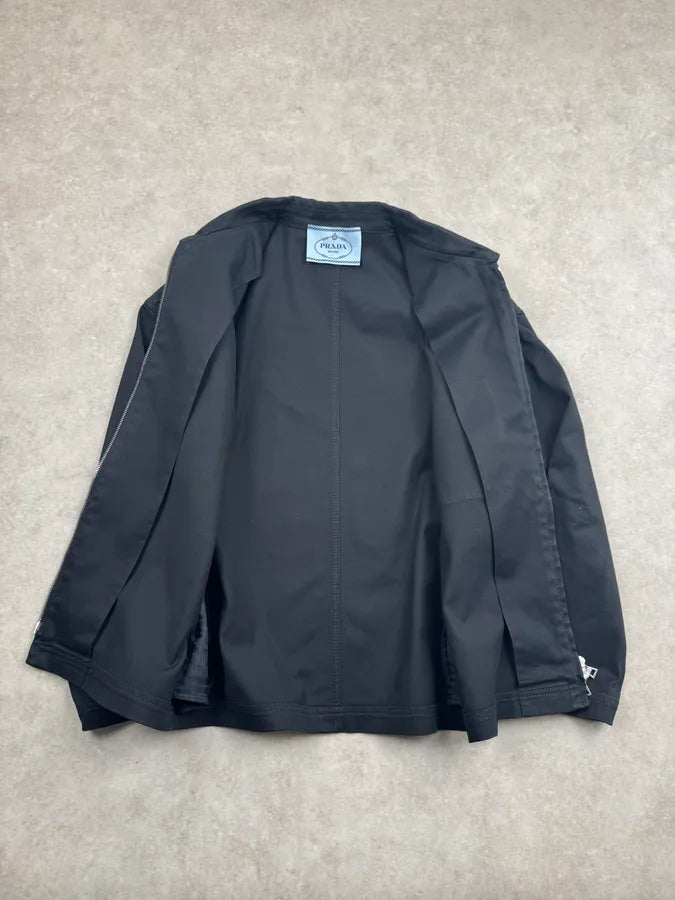 SS2011 Prada Black Minimalist Zip-up Jacket hCIofjN 9