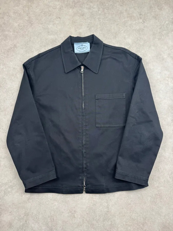 SS2011 Prada Black Minimalist Zip-up Jacket hCIofjN 0