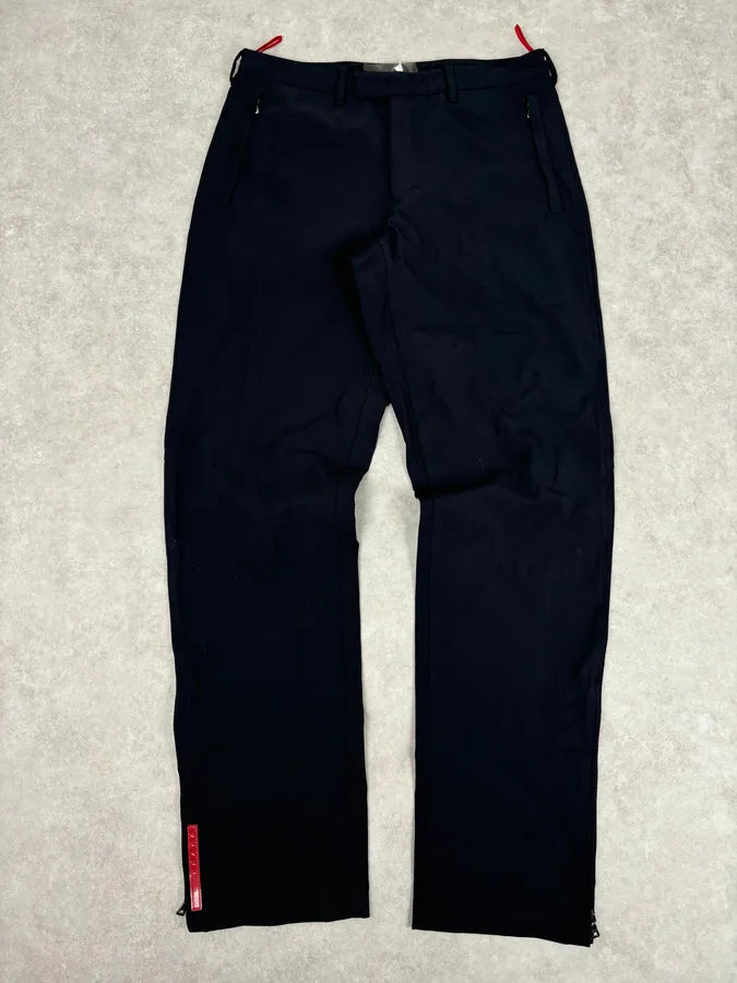 2000s Prada Navy Wool Linea Rossa Pants CXQkMSi 0