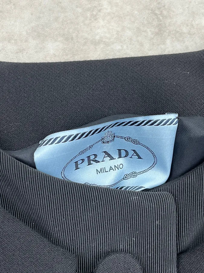 2010s Prada Black Wool Buttoned Cardigan Jacket AUtbYNZ 9