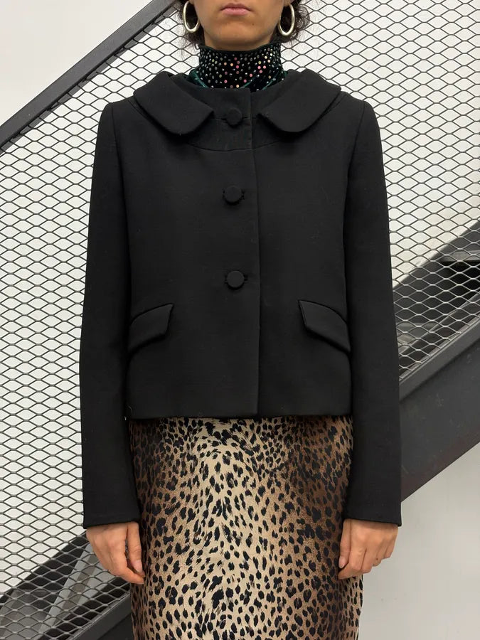 2010s Prada Black Wool Buttoned Cardigan Jacket AUtbYNZ 1