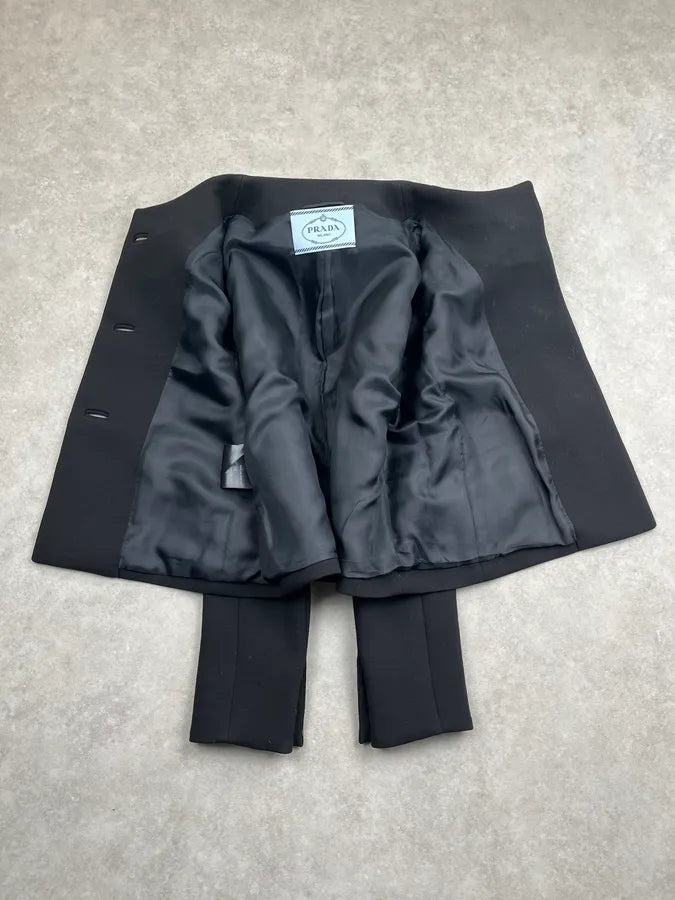 2010s Prada Black Wool Buttoned Cardigan Jacket AUtbYNZ 8