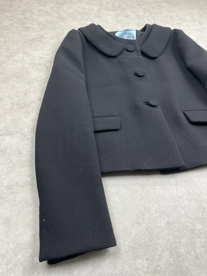 2010s Prada Black Wool Buttoned Cardigan Jacket AUtbYNZ 3