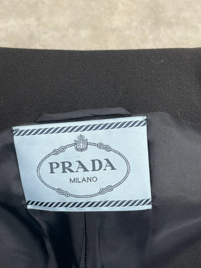 2010s Prada Black Wool Buttoned Cardigan Jacket AUtbYNZ 10