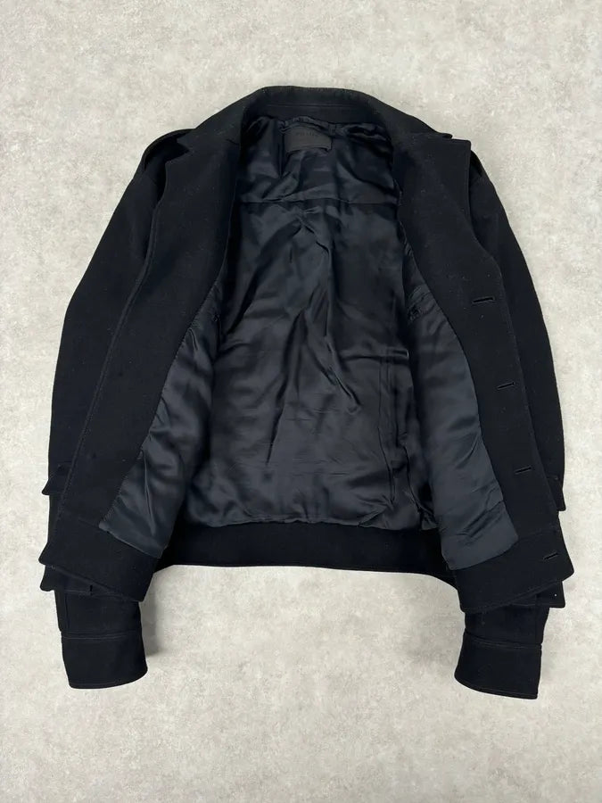 AW2019 Prada Black Wool Multi-Pocket Blazer Jacket FWoXQou 7
