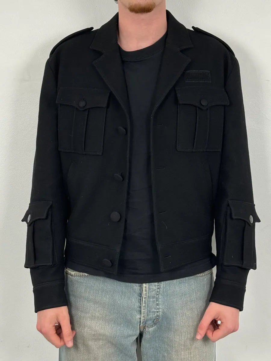 AW2019 Prada Black Wool Multi-Pocket Blazer Jacket FWoXQou 2