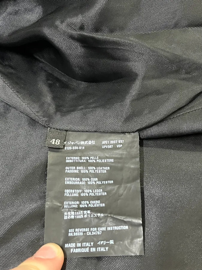 AW2007 Prada Black Woven Leather Jacket mZgFKDf 11