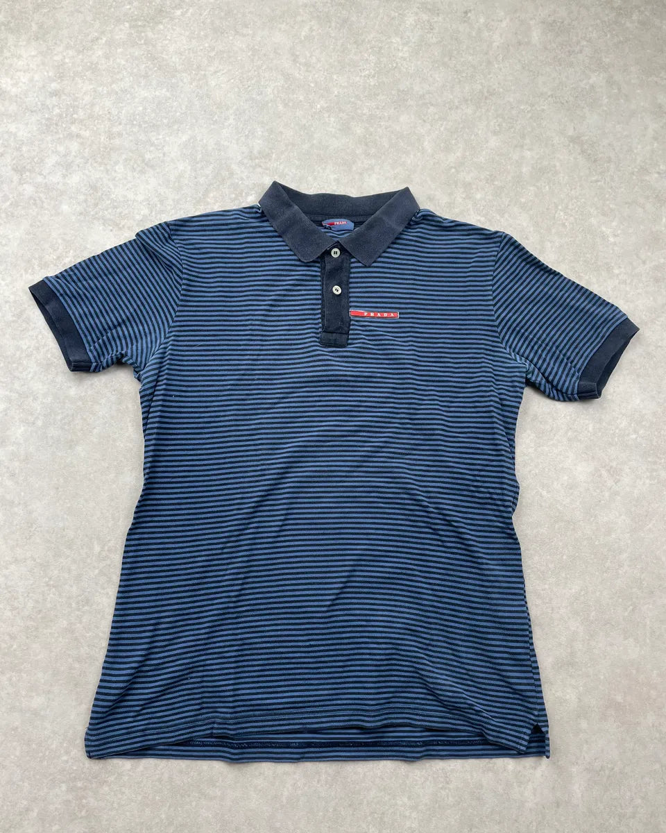 2010s Prada Blue Linea Rossa Striped Polo HnlhDaN 2