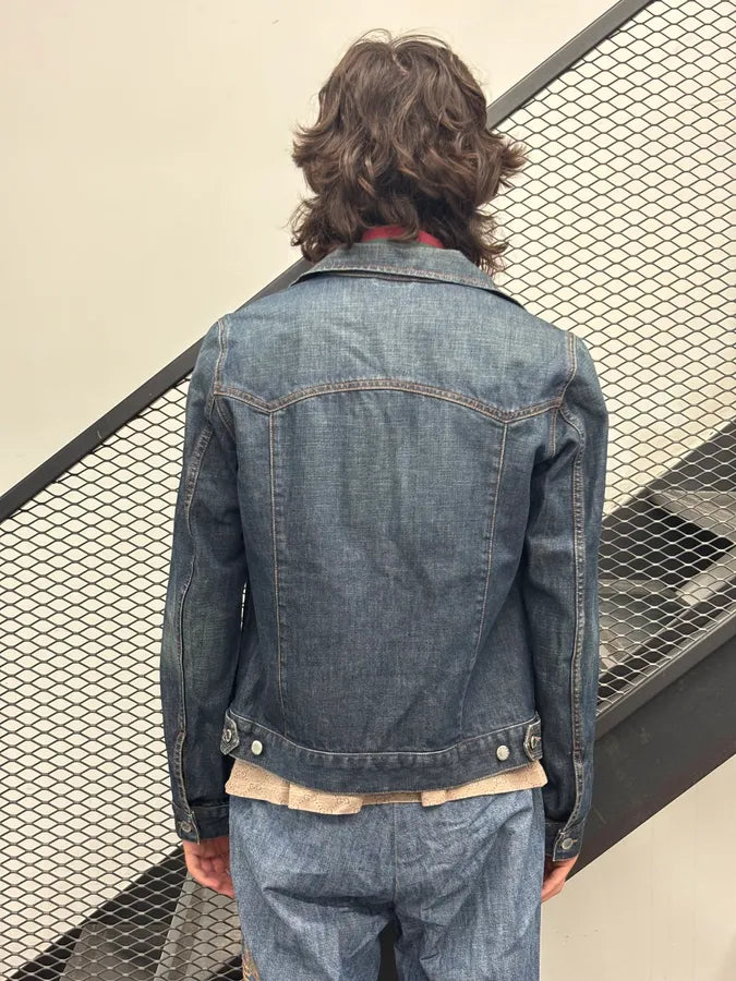 2000s Prada Blue Denim Buttoned Denim Jacket PargHyS 2