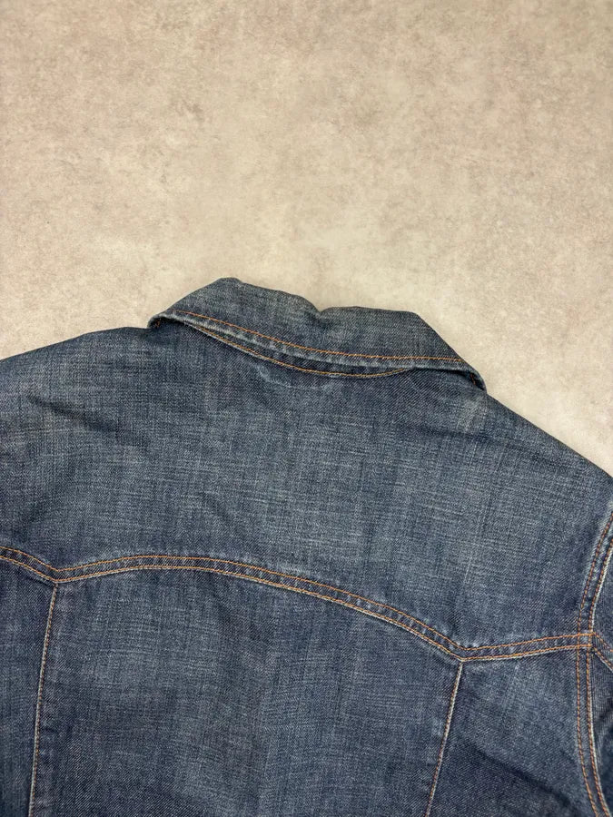 2000s Prada Blue Denim Buttoned Denim Jacket PargHyS 5