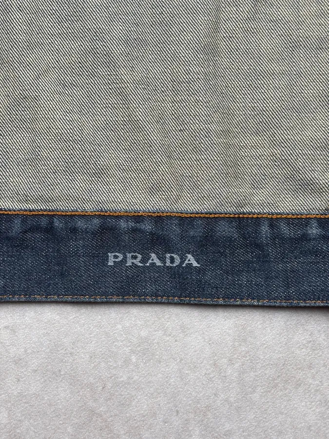 2000s Prada Blue Denim Buttoned Denim Jacket PargHyS 9