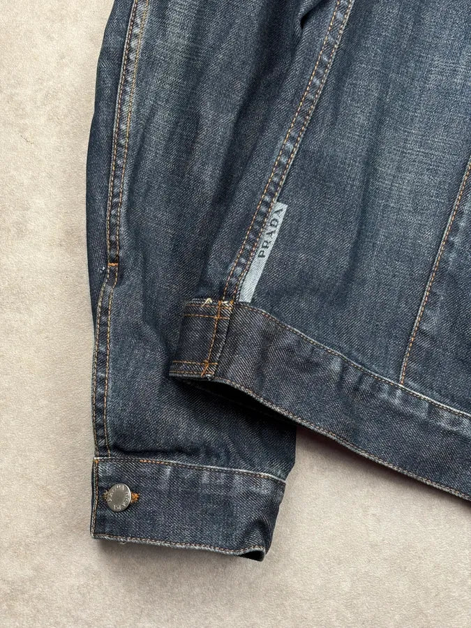 2000s Prada Blue Denim Buttoned Denim Jacket PargHyS 7
