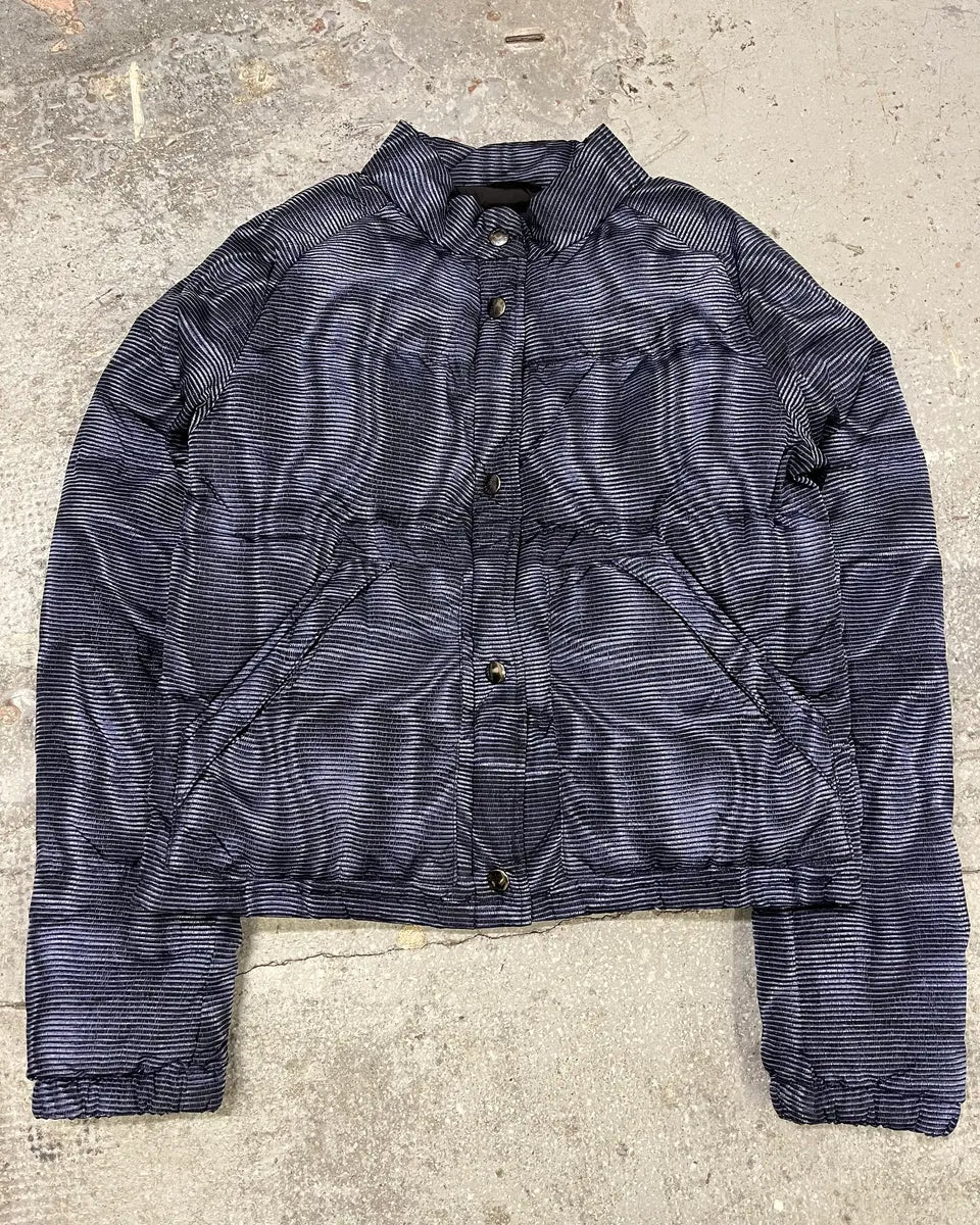 Prada Blue Digital Line Puffer Jacket YwTmTnP 0