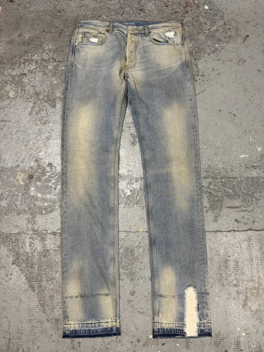 Prada Blue Light Faded Denim Jeans (M/L) NzzmTwB 4