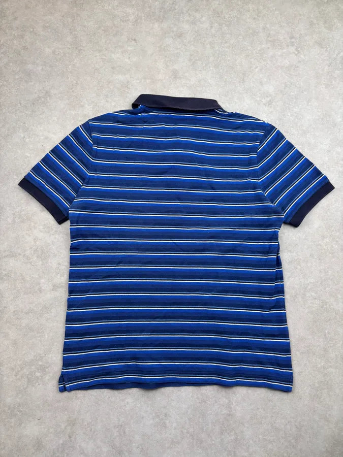 2000s Prada Blue Striped Linea Rossa Polo Shirt MonsHat 4