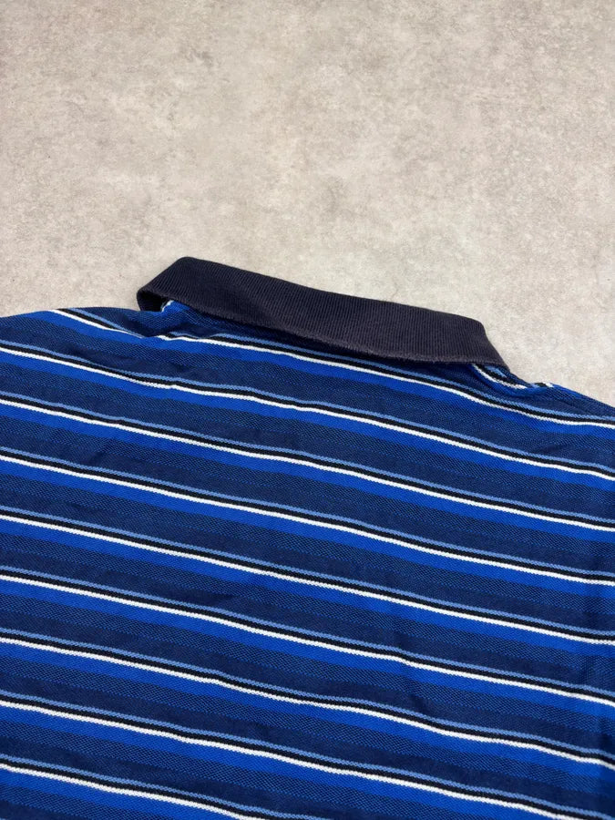 2000s Prada Blue Striped Linea Rossa Polo Shirt MonsHat 5