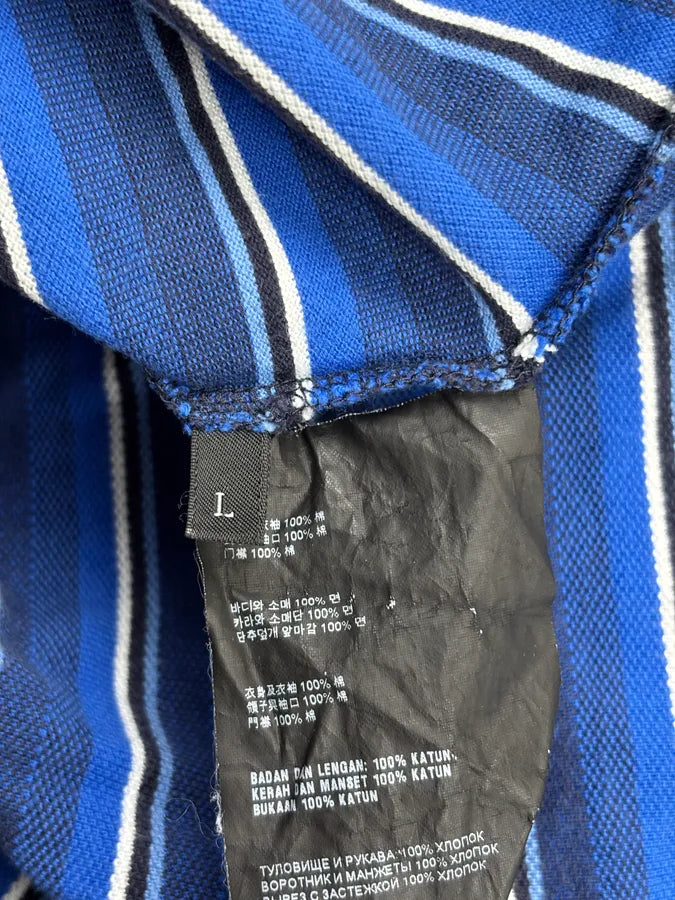 2000s Prada Blue Striped Linea Rossa Polo Shirt MonsHat 9