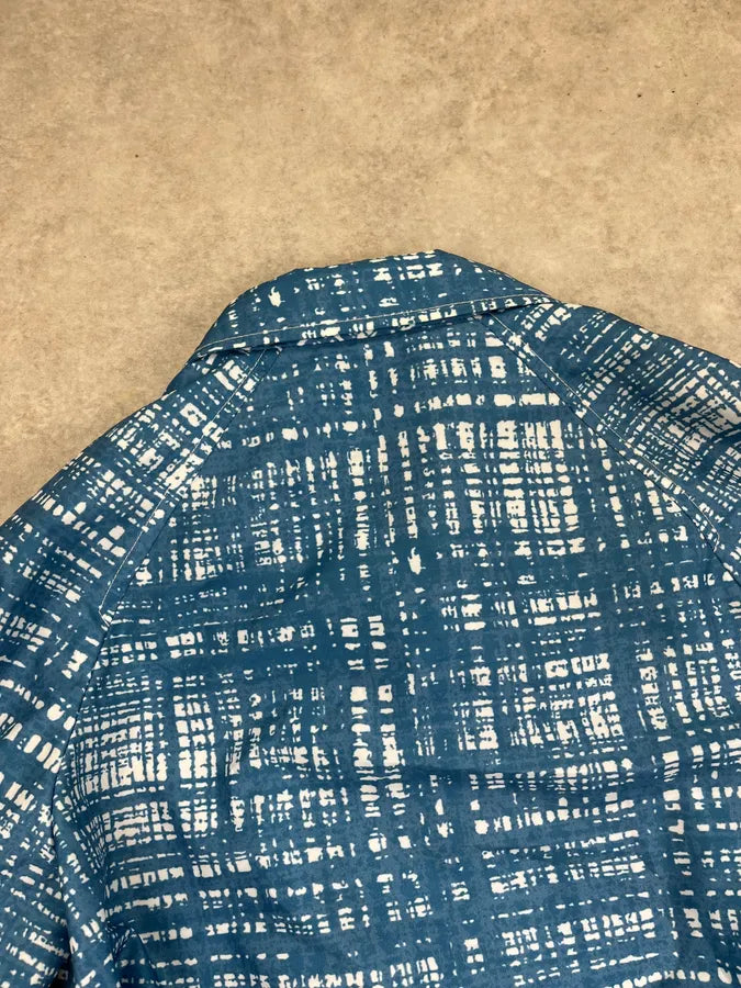 AW2010 Prada Blue White Geometric Light Long Rain Coat zHHigvi 6