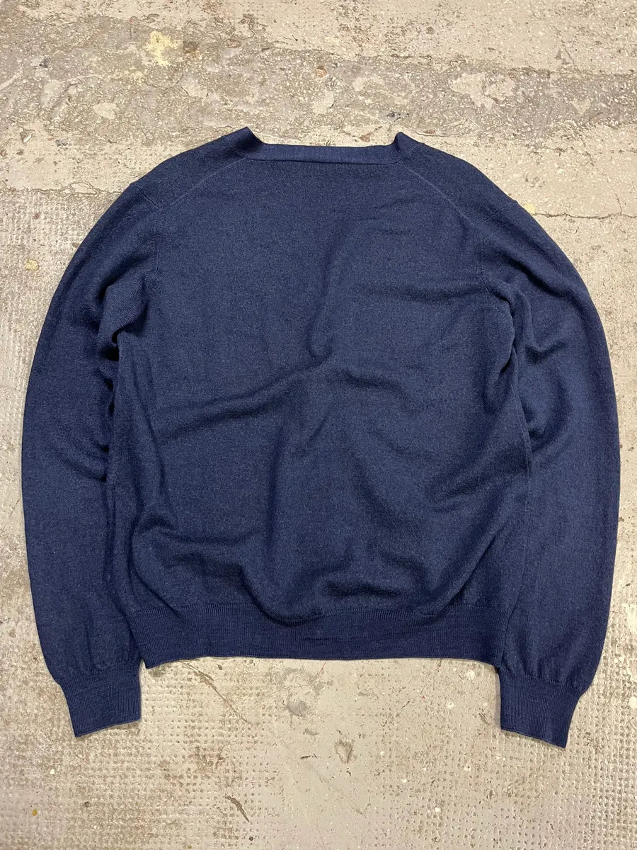 Prada Blue Wool Minimalist Cardigan MXOfZNP 5