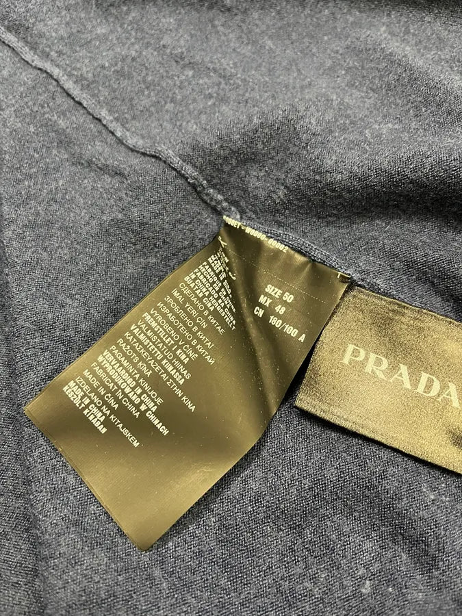Prada Blue Wool Minimalist Cardigan MXOfZNP 9