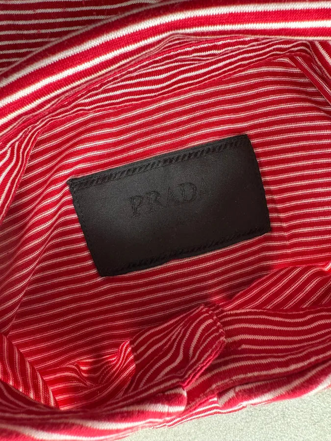 2000s Prada Red & White Striped Polo oaZFfBb 9