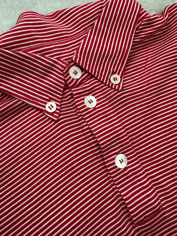 2000s Prada Red & White Striped Polo oaZFfBb 7