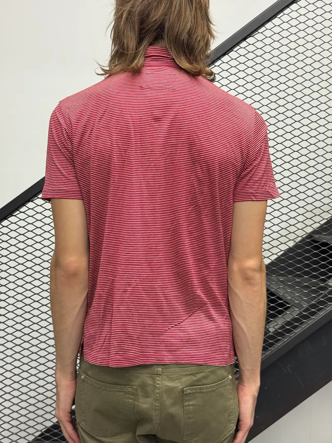 2000s Prada Red & White Striped Polo oaZFfBb 1