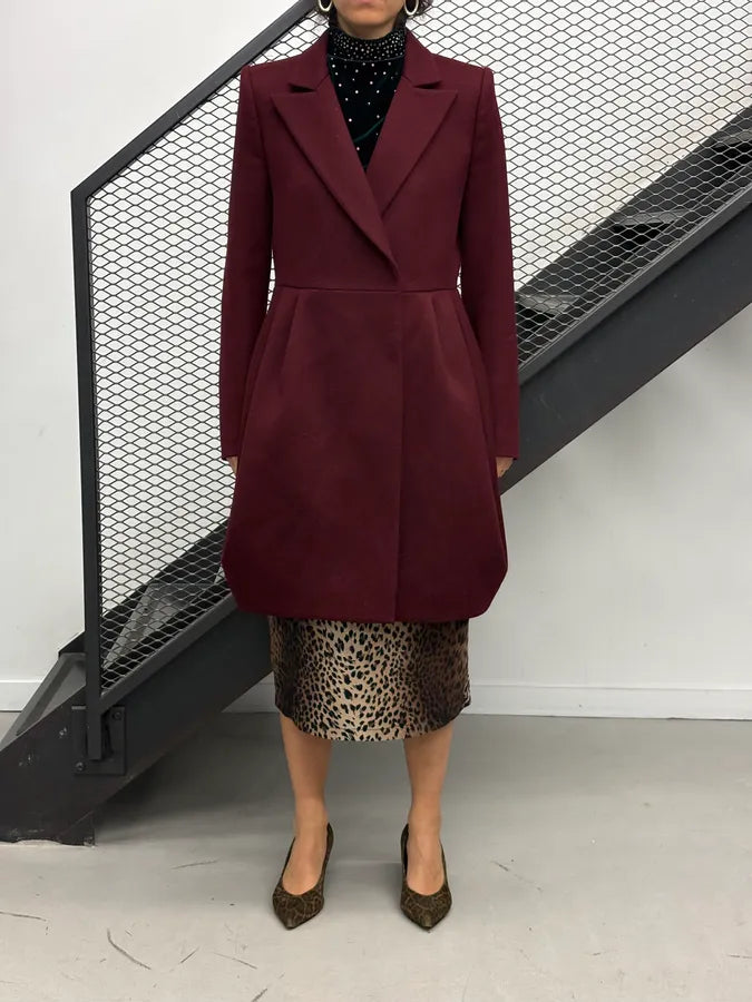 AW2009 Prada Bordeaux Wool Premium Buttoned Long Coat ieTGjzN 1