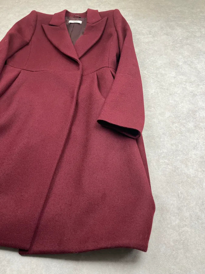 AW2009 Prada Bordeaux Wool Premium Buttoned Long Coat ieTGjzN 3