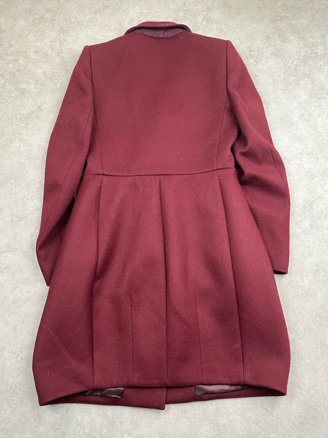 AW2009 Prada Bordeaux Wool Premium Buttoned Long Coat ieTGjzN 4