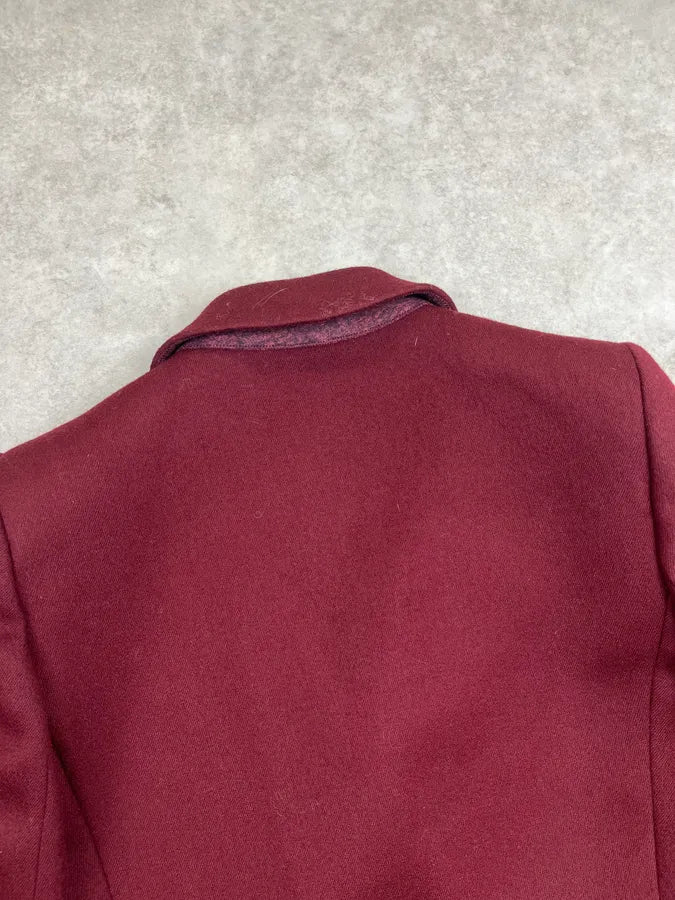AW2009 Prada Bordeaux Wool Premium Buttoned Long Coat ieTGjzN 6