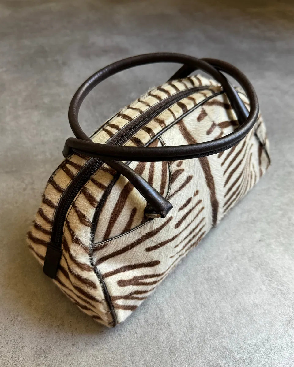 Prada Bowling Pony Hair Calfskin Zebra Hangbag UsapXeJ 0