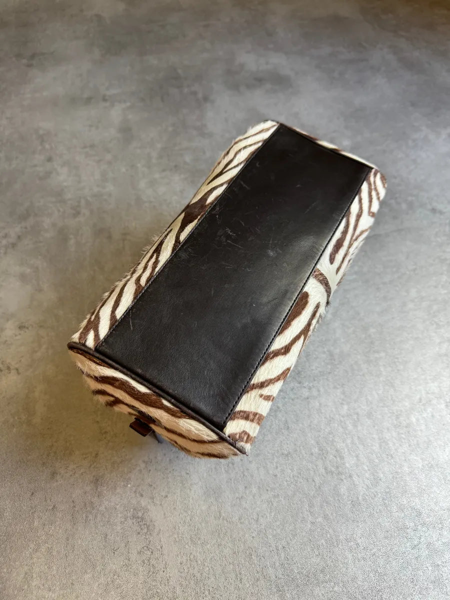 Prada Bowling Pony Hair Calfskin Zebra Hangbag UsapXeJ 6