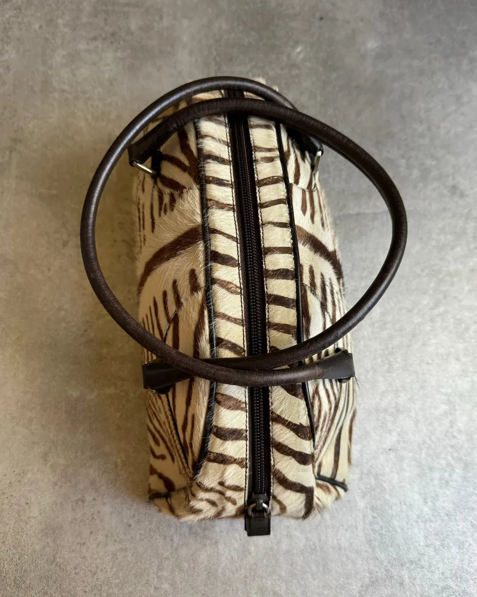 Prada Bowling Pony Hair Calfskin Zebra Hangbag UsapXeJ 7