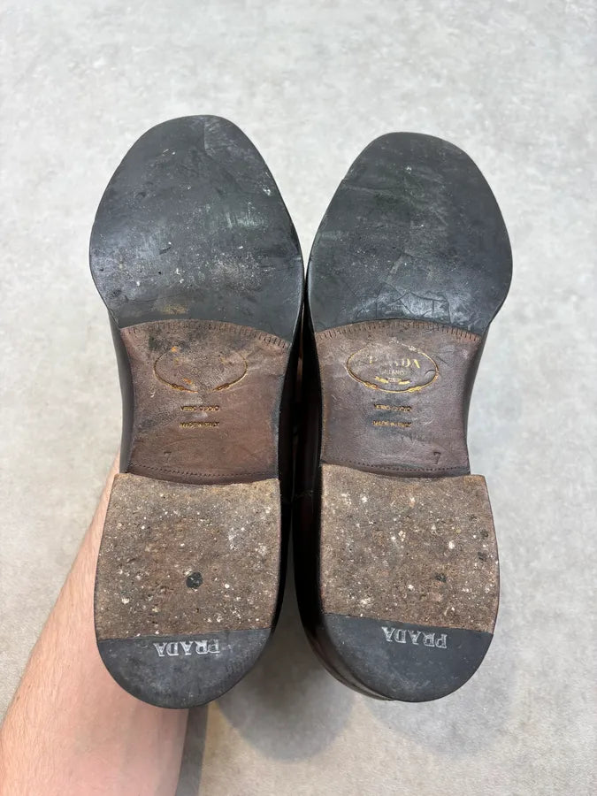 Prada Brown Classy Leather Chelsea Boots zgiGyGj 7