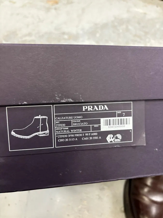 Prada Brown Classy Leather Chelsea Boots KUJxlfI 10