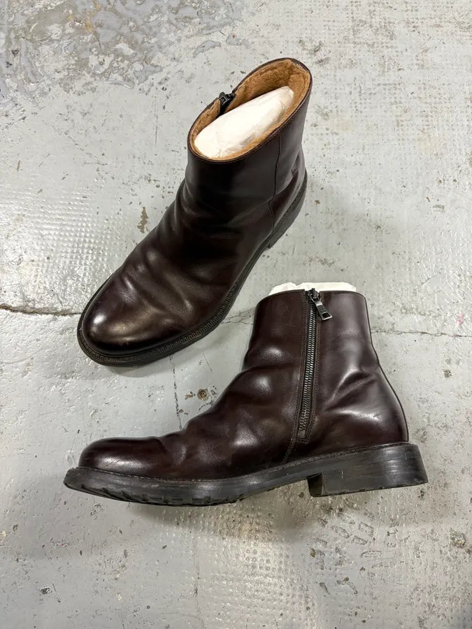 Prada Brown Classy Leather Chelsea Boots KUJxlfI 5