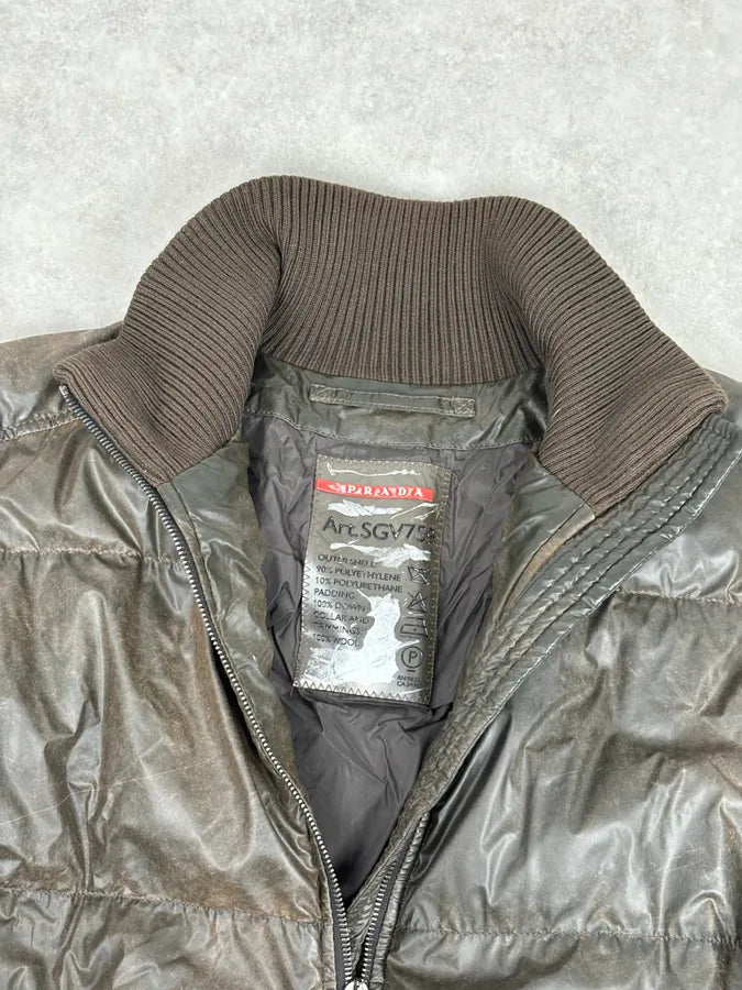 2000s Prada Brown Effect Puffer Jacket jRhiBCP 7