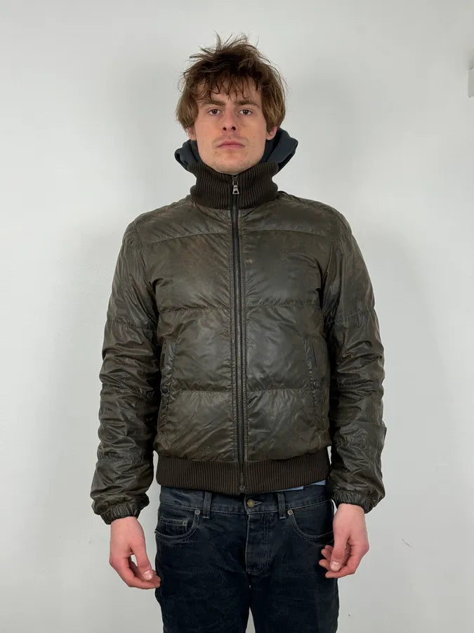 2000s Prada Brown Effect Puffer Jacket jRhiBCP 1