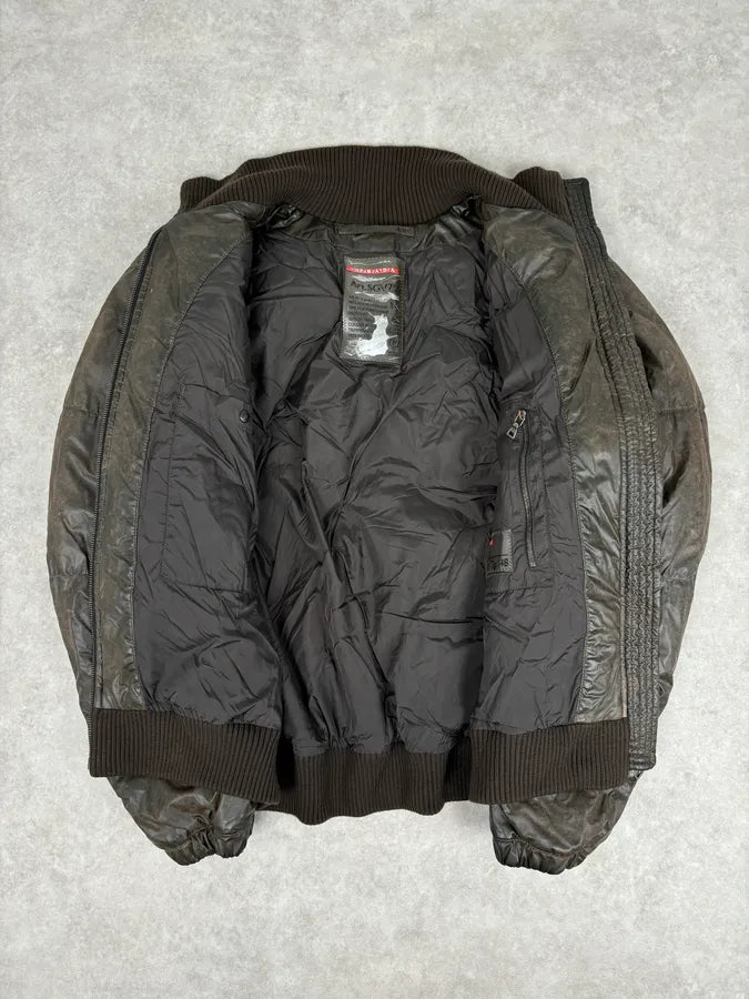 2000s Prada Brown Effect Puffer Jacket jRhiBCP 6