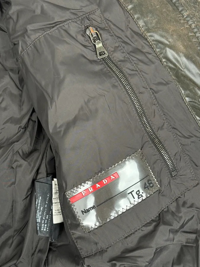 2000s Prada Brown Effect Puffer Jacket jRhiBCP 9
