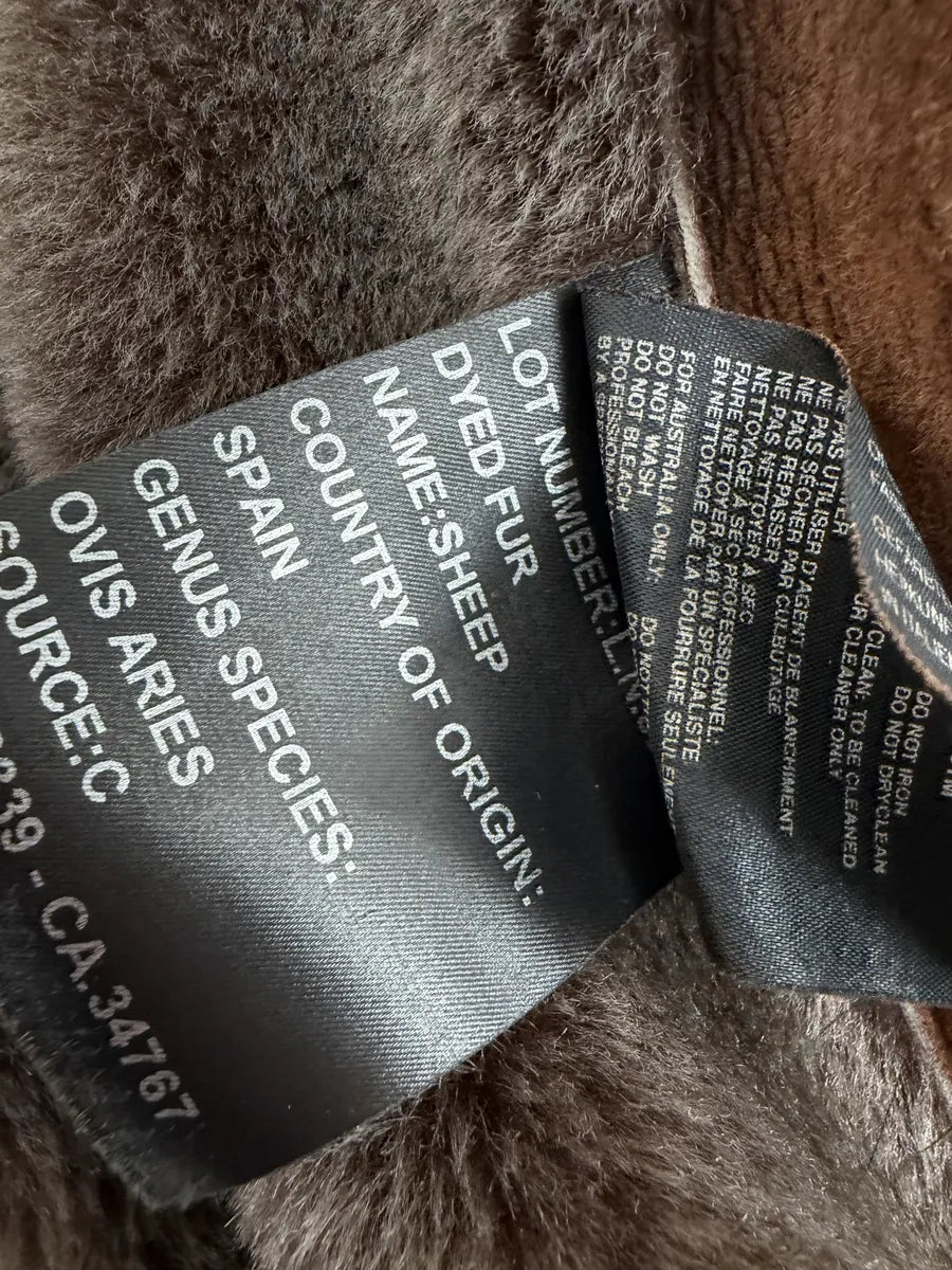 Prada Brown Italian Sheep Dyed Fur Shearling Leather Jacket YFyTRBy 8