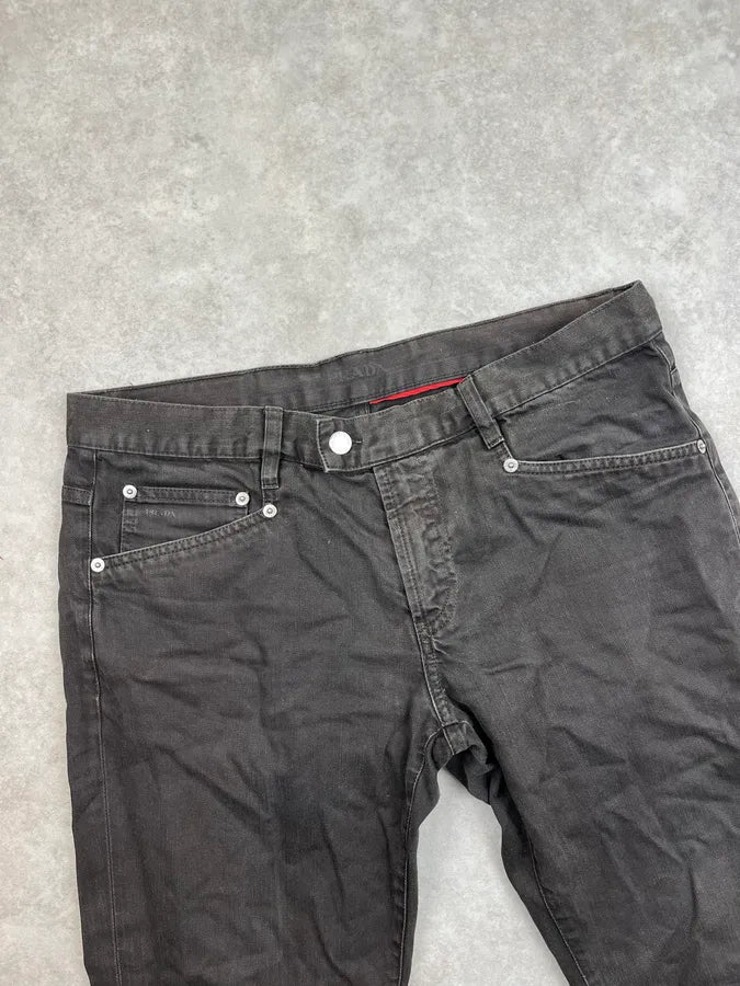 SS2008 Prada Dark Grey Straight Denim Jeans HdqudkA 5