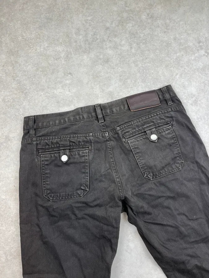 SS2008 Prada Dark Grey Straight Denim Jeans HdqudkA 7