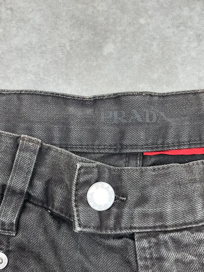 SS2008 Prada Dark Grey Straight Denim Jeans HdqudkA 11