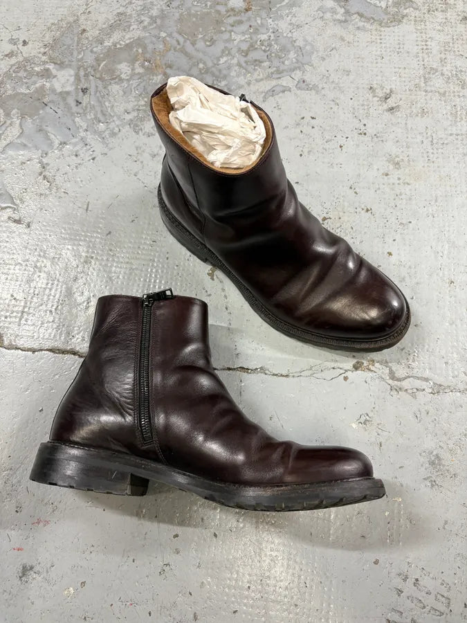 Prada Brown Classy Leather Chelsea Boots KUJxlfI 4